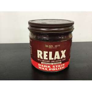 VINTAGE Relax Easy Wax Polish 14 Ounce Jar w Paper Label 