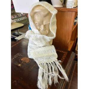 Soft Acrylic Knit Scarf - Cream - Winter Warmth