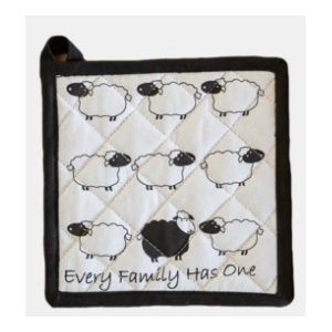 Black Sheep of the Family Square Pot Holder | Cotton | Australian Design 