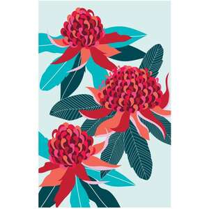 Waratah Floral 100% Cotton Kitchen Tea Towel