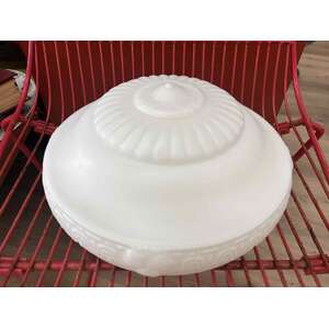 VINTAGE Ceiling Glass Light Shade - Frosted Milk - Art Deco