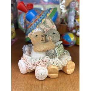 RETRO FIGI Snuggle Buddies Figurine - Honey & Bobbi - "We Love Hugs!" - 1996