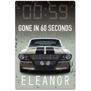 Gone in 60 Seconds Eleanor -  Retro Tin Sign - 20 x 30 cm Portrait