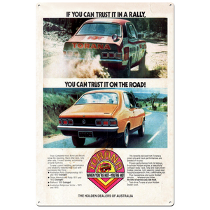 Torana Rally to Road -  Retro Tin Sign - 20 x 30 cm Portrait