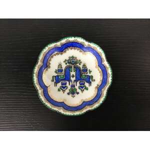 VINTAGE Arta Austria Enamel Trinket Dish - Blue Horses 