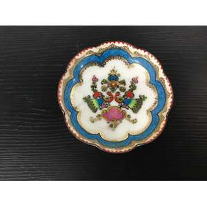 VINTAGE Arta Austria Enamel Trinket Dish - Blue Peacock