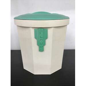 Art Deco Iplex Flour Canister - Cream & Green