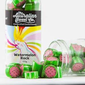 Rock Candy - Watermelon - The Australian Sweet Co - 170g Jar