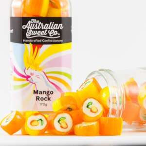 Rock Candy - Mango Rock - The Australian Sweet Co - 170g Jar