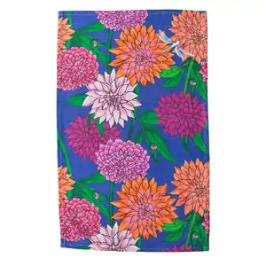 Dahlias Cotton Kitchen Tea Towel