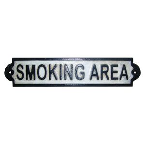 Smoking Area Sign - Cast Iron