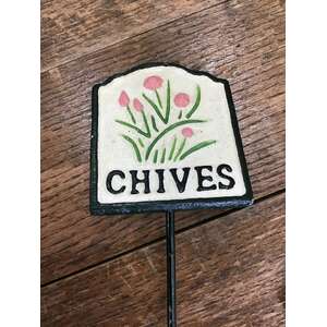 Chives Herb Garden Sign on Spike | Cast Iron | Vintage Style Plant Marker