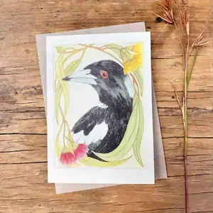 Magpie Greeting Card | Bridget Farmer | Blank Inside