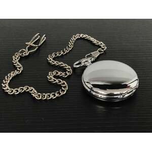 VINTAGE STYLE Mechanical Wind Up Pocket Watch w Fob Chain | Stainless Steel 