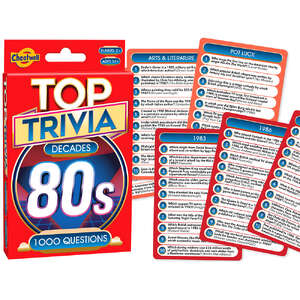 Cheatwell Top Trivia Decades 1980s Quiz Game | Travel Size Party Game