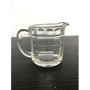 VINTAGE Crown Crystal Depression Glass Jug | Grid Pattern | 5.5 cm Tall 