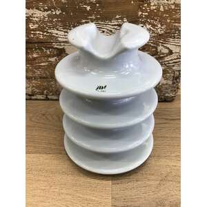 VINTAGE 3 Tier Ceramic Power Line Insulator | Blue | Large 21 cm Tall 