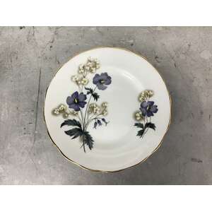 VINTAGE Royal Standard Side Plate | Purple & White Flowers