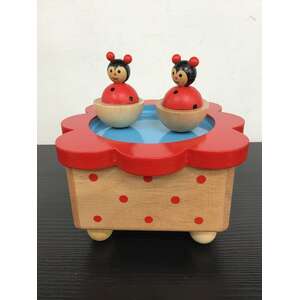 Wooden Dancing Lady Bug Music Box | Magnetic Spinners | Wind Up
