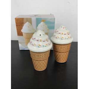 Ceramic Ice Cream Salt and Pepper Shakers