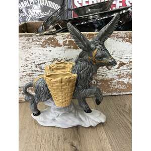 MCM Donkey & Basket Vase | 31.5 cm Tall 