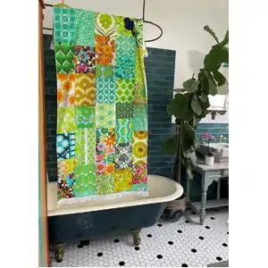 Anna Chandler Retro Fringed Beach Towel | 70s Green