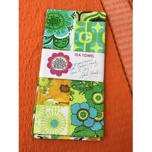 70s Green Tea Towel | Anna Chandler | Retro Kitchen Cotton