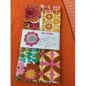 70s Orange Tea Towel | Anna Chandler | Retro Kitchen Cotton