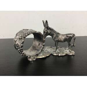 VINTAGE Figural Napkin Ring | Donkey & Grape Vines