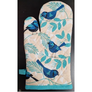 Blue Wren Single Oven Glove | 100% Cotton | Australian Design