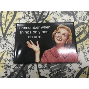 I Remember When Things Only Cost An Arm - Funny Fridge Magnet - Retro Humour
