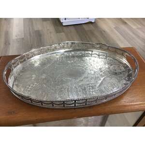 VINTAGE Viners of Sheffield Chasco Silver Plate Oval Tray - 29 x 45 cm 