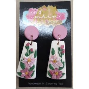 Polymer Earrings - Dangle - Floral Long