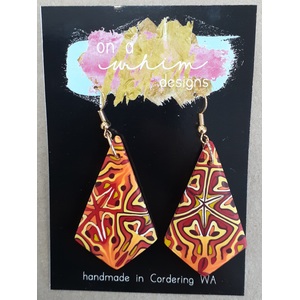 Polymer Earrings - Dangle - Lava Diamond