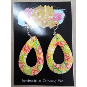 Polymer Earrings - Dangle - Fruity Hoop
