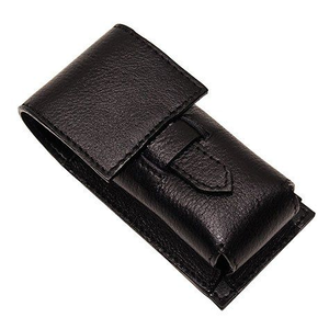 Leather Shaving Brush Travel Case - Parker - Black