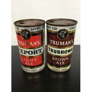 VINTAGE Truman's Flat Top Beer Cans | Brown & Light Ale | Export Size 