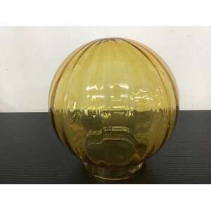 RETRO Amber Sphere Light Shade | Ribbed Glass | 13.5 cm Diameter