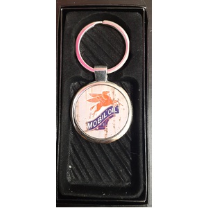 Mobil Oil Metal Keyring Keychain