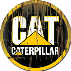 CAT Caterpillar Tin Sign - Round