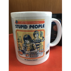 Steven Rhodes Let's Find a Cure For Stupid People Mug - Retro Humour