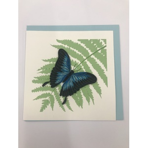 Greeting Card  - Blue Butterfly - Quilling - Blank