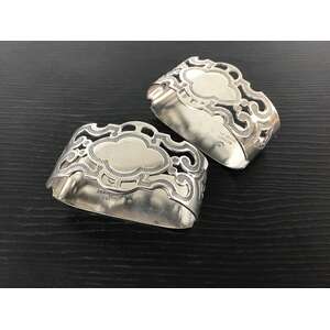 VINTAGE Pair of Silver Plate Napkin Rings | Pierced Design | Stokes & Sons Australia