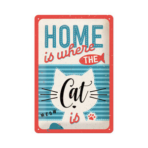 Home is Where the Cat Is - Medium Tin Sign - Nostalgic Art