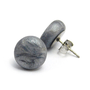 Polymer Stud Earrings - Basic Range - Metallic Silver - On A Whim Designs