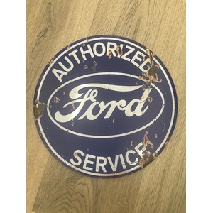 Ford Authorized Service Tin Sign - Round
