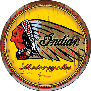 Indian Motorcycles Tin Sign - Round