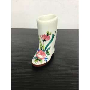 VINTAGE Miniature Ceramic Boot Ornament - Handpainted - Italy 