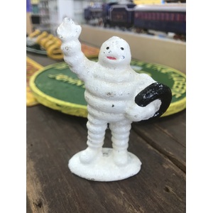 Small Michelin Man Statue - Waving - Cast Iron - 8.5 cm Tall 