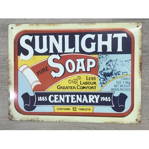 Sunlight Soap Tin Sign - Reproduction Vintage - 35 x 25 cm